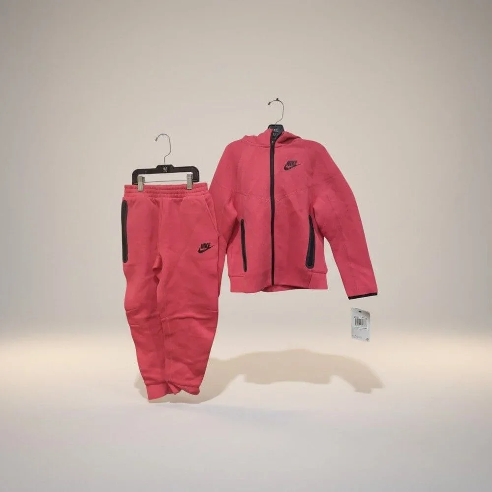 Nike Tech Girls 2 Piece Set Full-Zip Set Aster Pink Size 6X NEW WITH TAGS! - Picture 2 of 12